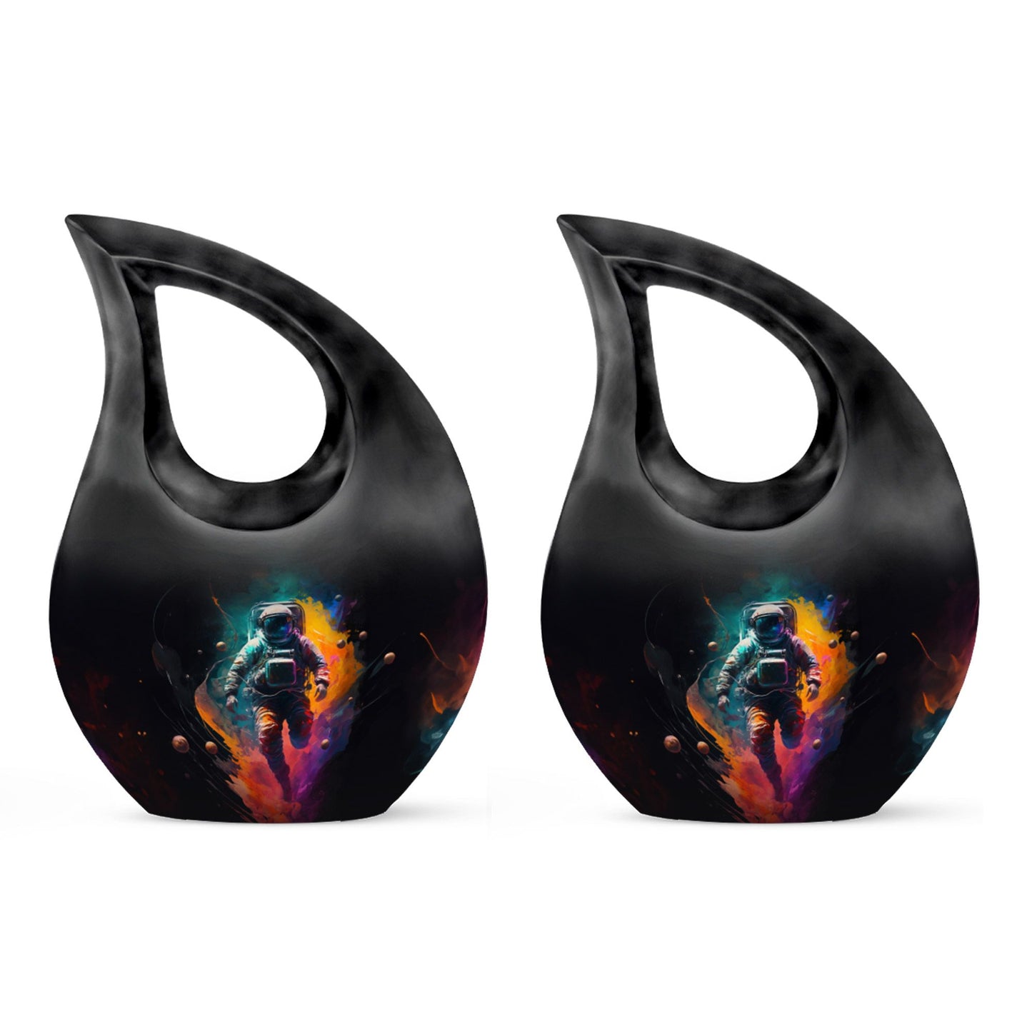 10-inch Astronaut Double Urn with Cross Drop design, 