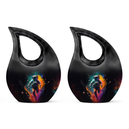 10-inch Astronaut Double Urn with Cross Drop design, 