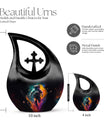 10-inch Astronaut Double Urn with Cross Drop design, 