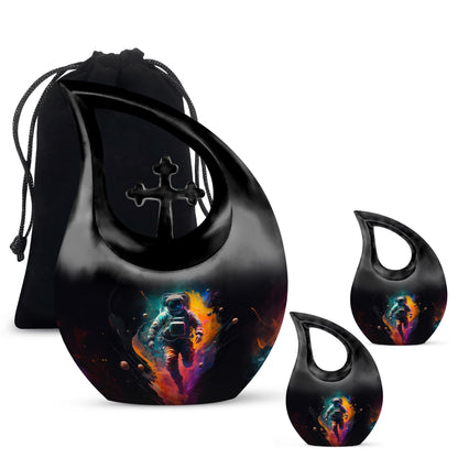 10-inch Astronaut Double Urn with Cross Drop design, 