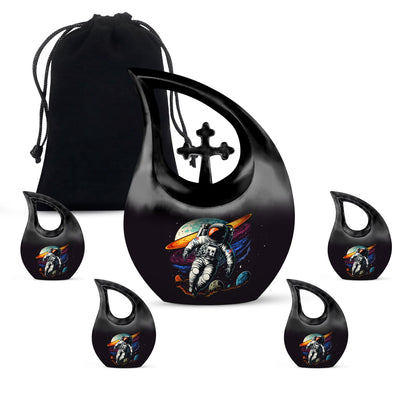 10-inch Astronaut urn featuring cross drop design, 