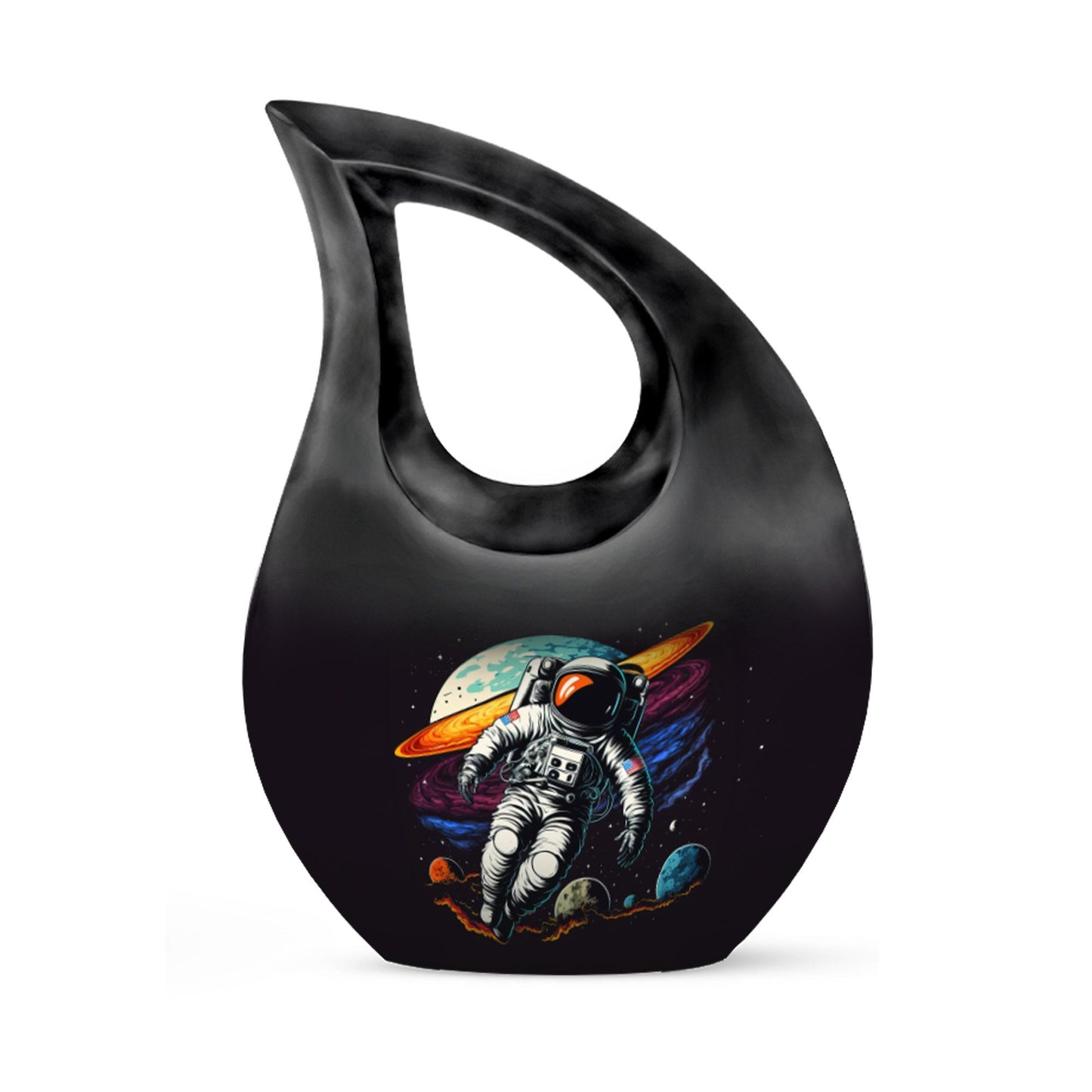 10-inch Astronaut urn featuring cross drop design, 