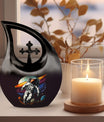 10-inch Astronaut urn featuring cross drop design, 