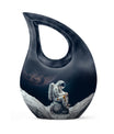 Astronaut themed, Cross Drop design, aluminum urn 