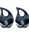 Astronaut themed, Cross Drop design, aluminum urn 