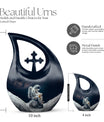 Astronaut themed, Cross Drop design, aluminum urn 