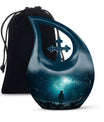 10-inch Astronaut Funeral Urn with Cross Drop