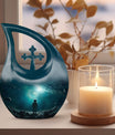 10-inch Astronaut Funeral Urn with Cross Drop