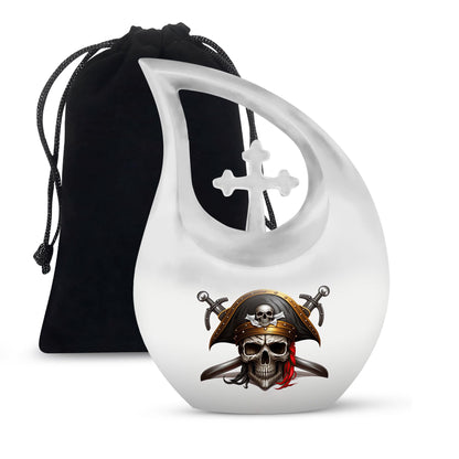 10 inch Cross-Drop Skull urn, biodegradable for water 