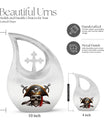 10 inch Cross-Drop Skull urn, biodegradable for water 