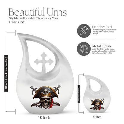10 inch Cross-Drop Skull urn, biodegradable for water 