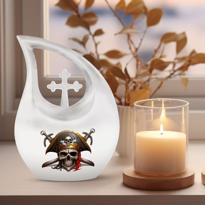 10 inch Cross-Drop Skull urn, biodegradable for water 