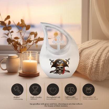 10 inch Cross-Drop Skull urn, biodegradable for water 