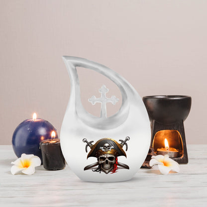 10 inch Cross-Drop Skull urn, biodegradable for water 