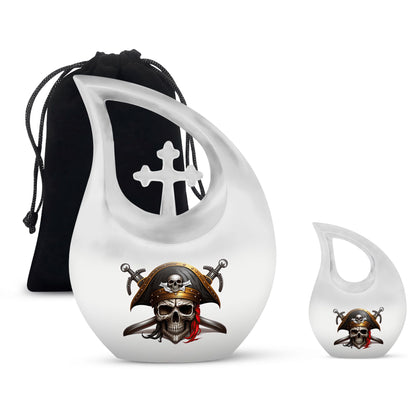 10 inch Cross-Drop Skull urn, biodegradable for water 