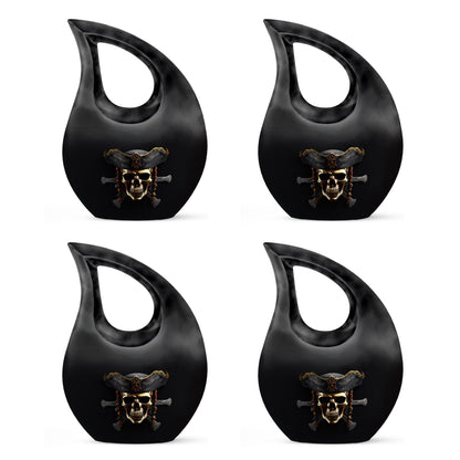10-inch skull urn with cross drop design for couples, 