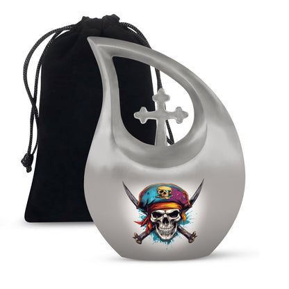 Skull-themed cross drop design, 10 inch large aluminium 