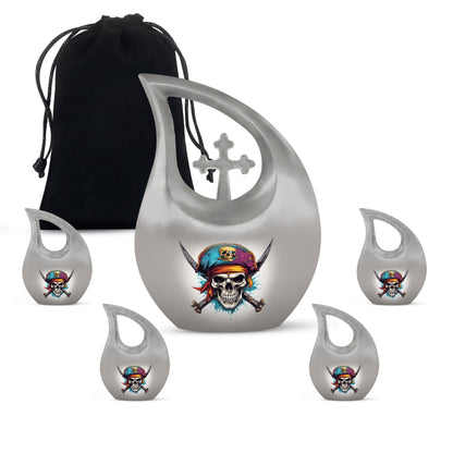 Skull-themed cross drop design, 10 inch large aluminium 