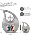 Skull-themed cross drop design, 10 inch large aluminium 