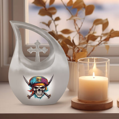 Skull-themed cross drop design, 10 inch large aluminium 