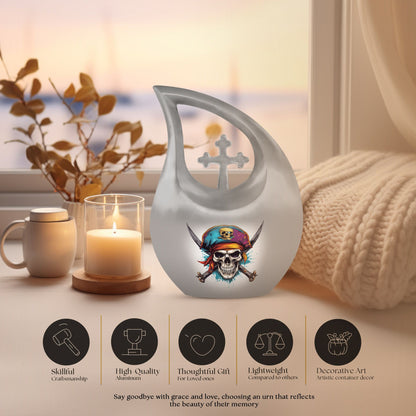 Skull-themed cross drop design, 10 inch large aluminium 
