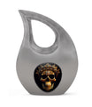 10-inch Skull Urn, Cross Drop design, Aluminium Large Urn 