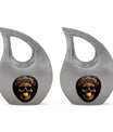 10-inch Skull Urn, Cross Drop design, Aluminium Large Urn 