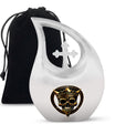 10 Inch Skull-Themed Cross Drop Design Urn for Human Ashes, 