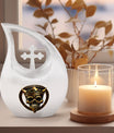 10 Inch Skull-Themed Cross Drop Design Urn for Human Ashes, 