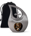 10-inch Skull Urn with Cross Drop design for memorial,