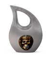 10-inch Skull Urn with Cross Drop design for memorial,