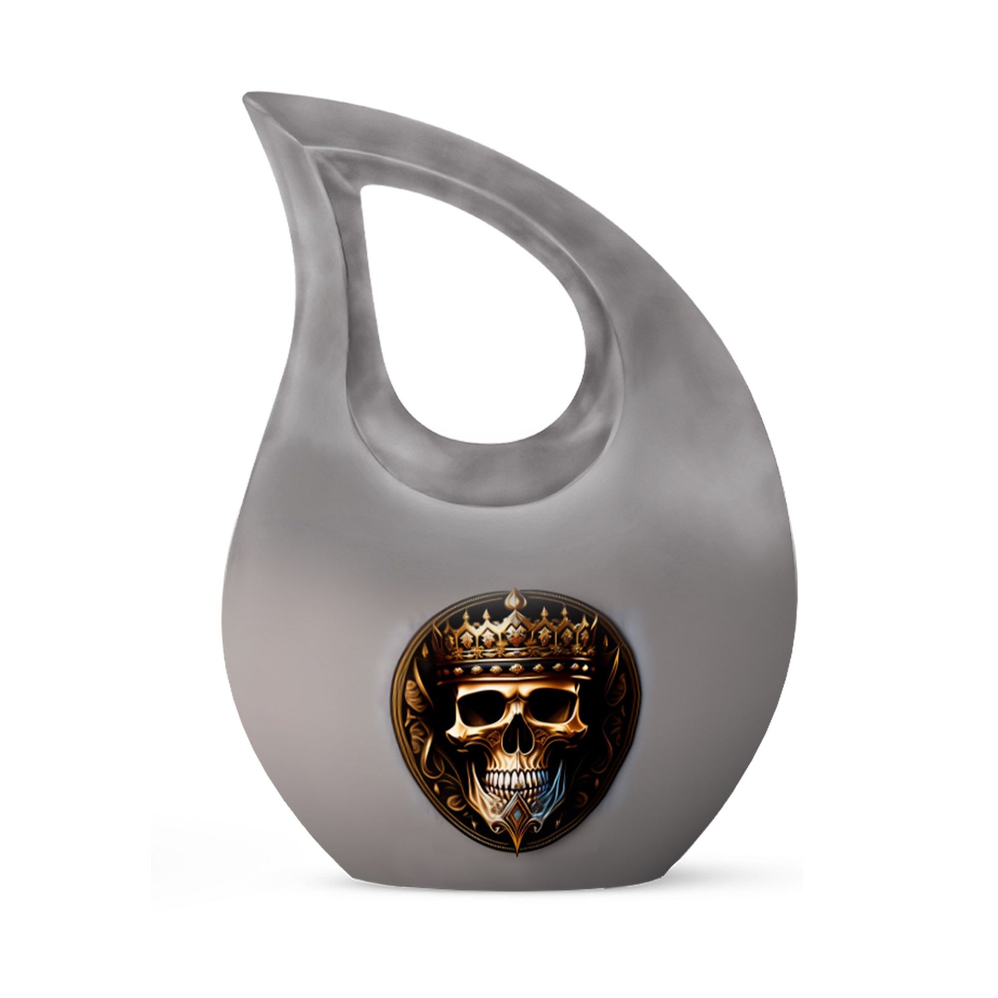 10-inch Skull Urn with Cross Drop design for memorial,