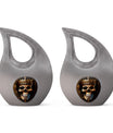 10-inch Skull Urn with Cross Drop design for memorial,