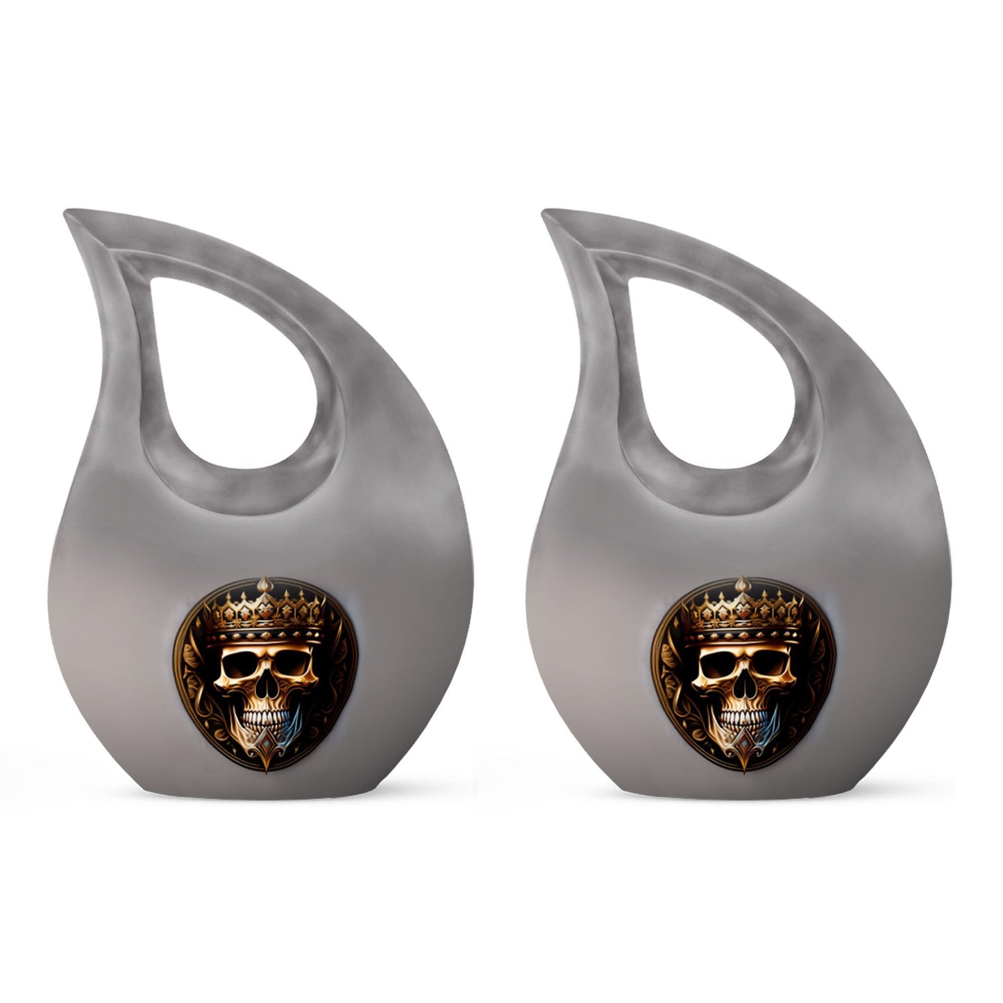 10-inch Skull Urn with Cross Drop design for memorial,