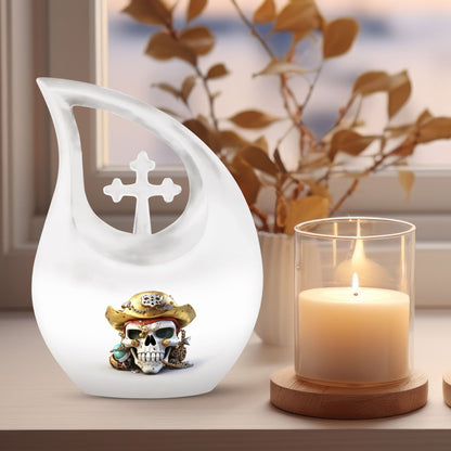 10 inch Skull Themed Aluminum Cross Drop Design 