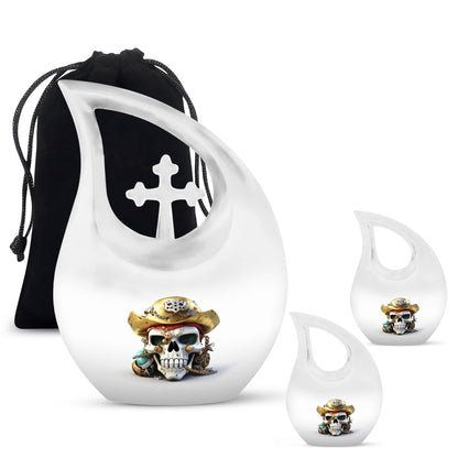 10 inch Skull Themed Aluminum Cross Drop Design 