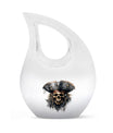 10-inch Skull Urn with Cross Drop design, personalize