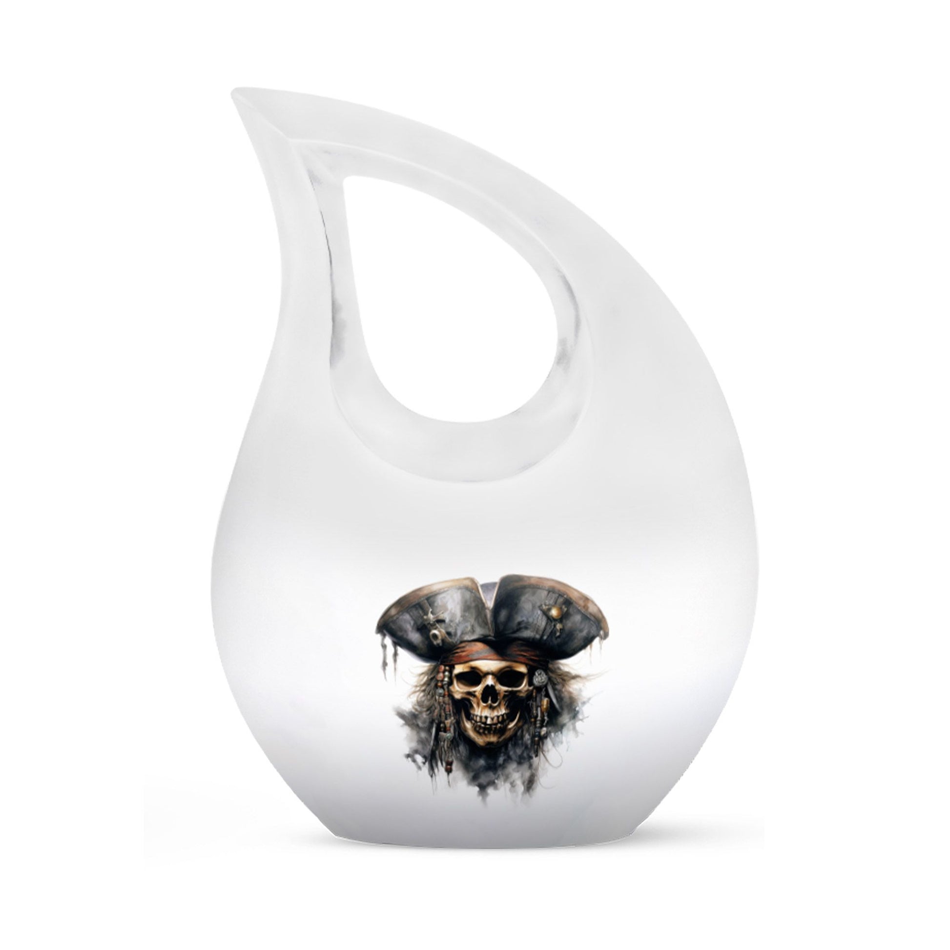 10-inch Skull Urn with Cross Drop design, personalize