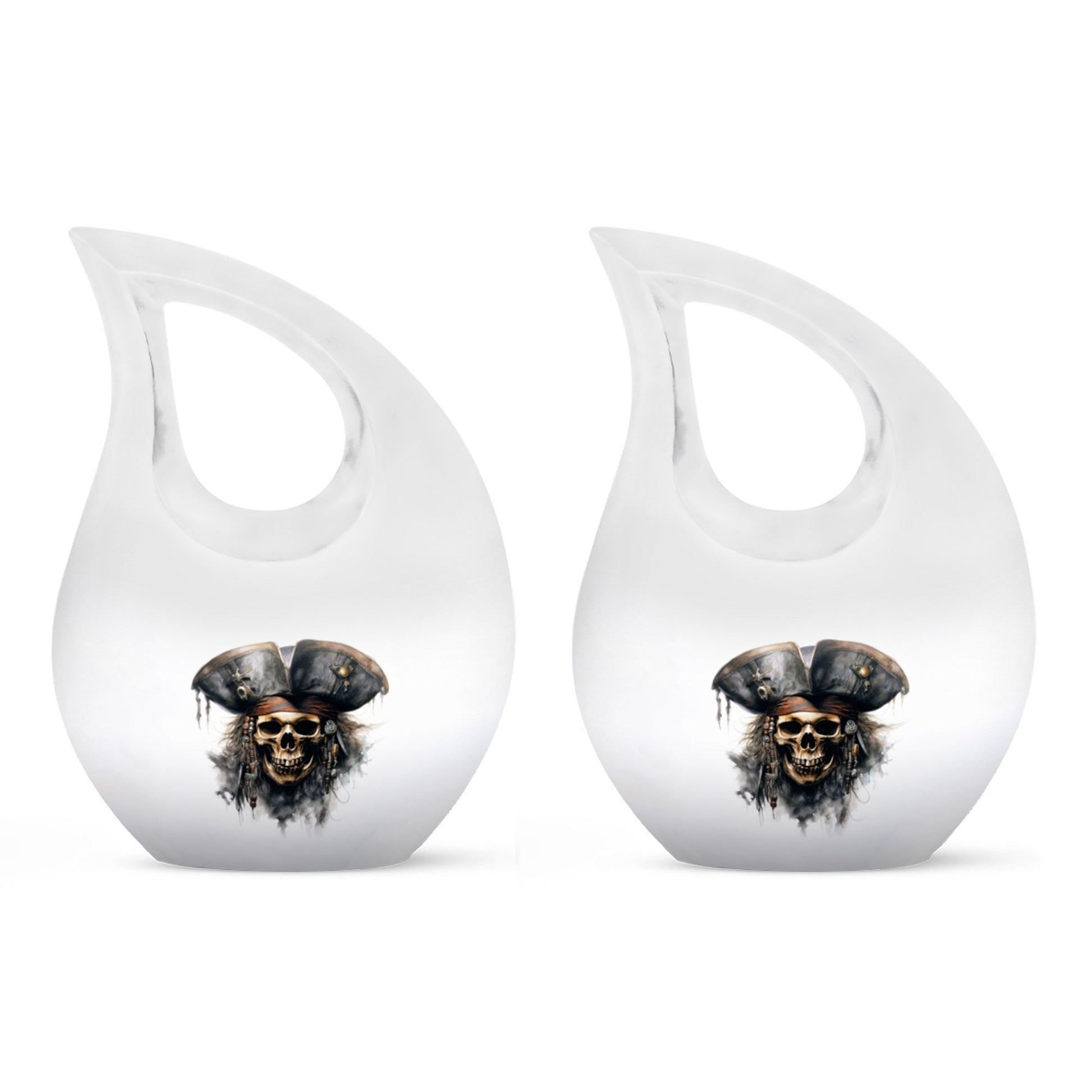 10-inch Skull Urn with Cross Drop design, personalize