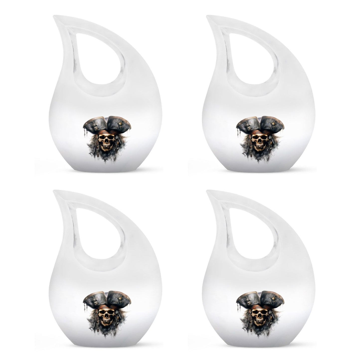 10-inch Skull Urn with Cross Drop design, personalize