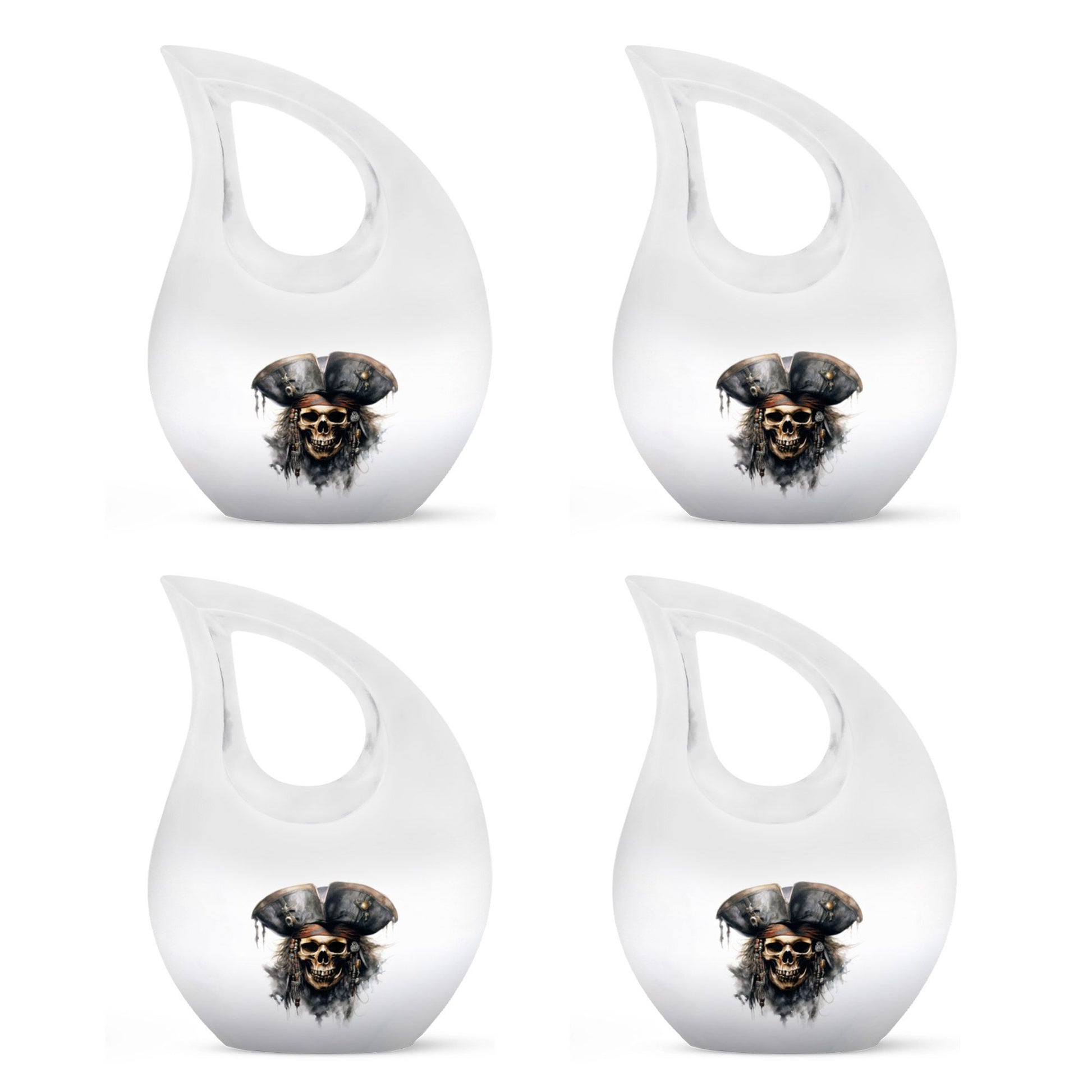 10-inch Skull Urn with Cross Drop design, personalize