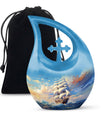 10-inch aluminium ship urn, Cross Drop design 