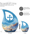 10-inch aluminium ship urn, Cross Drop design 