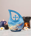 10-inch aluminium ship urn, Cross Drop design 