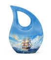 10-inch Ship Urn, Cross Drop Design, Aluminium Cremation Urn
