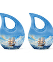 10-inch Ship Urn, Cross Drop Design, Aluminium Cremation Urn