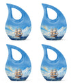 10-inch Ship Urn, Cross Drop Design, Aluminium Cremation Urn