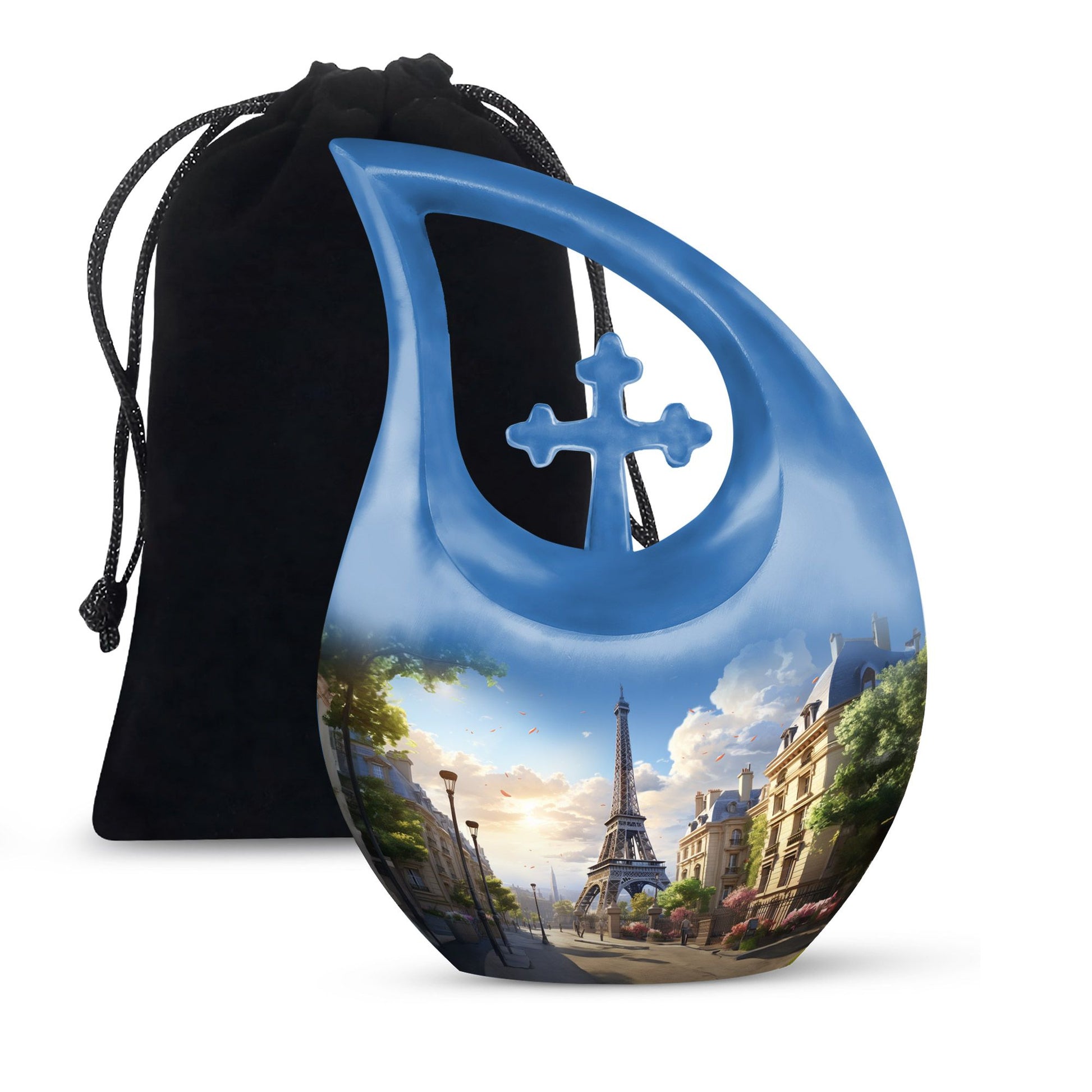 10-inch Eiffel Tower urn, cross drop design 