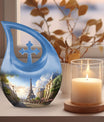 10-inch Eiffel Tower urn, cross drop design 