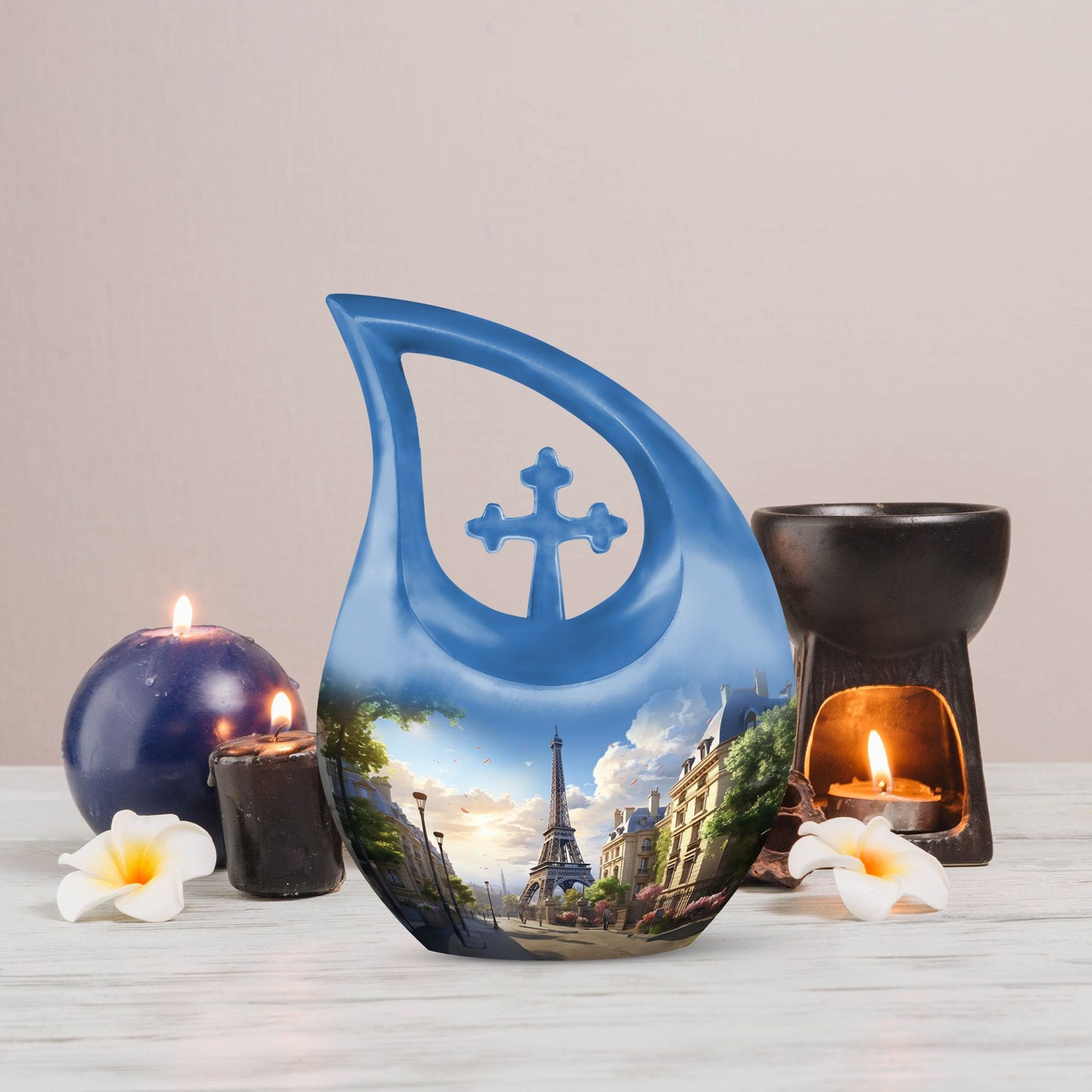 10-inch Eiffel Tower urn, cross drop design 
